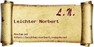 Leichter Norbert névjegykártya