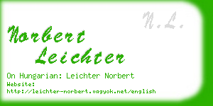 norbert leichter business card